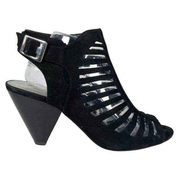 Coach and Four Black Kellisa Strappy Suede Sandal Heels - Picture 1 of 8